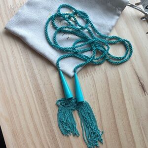 Nwot Kendra Scott Turquoise Braided Tassel Belt